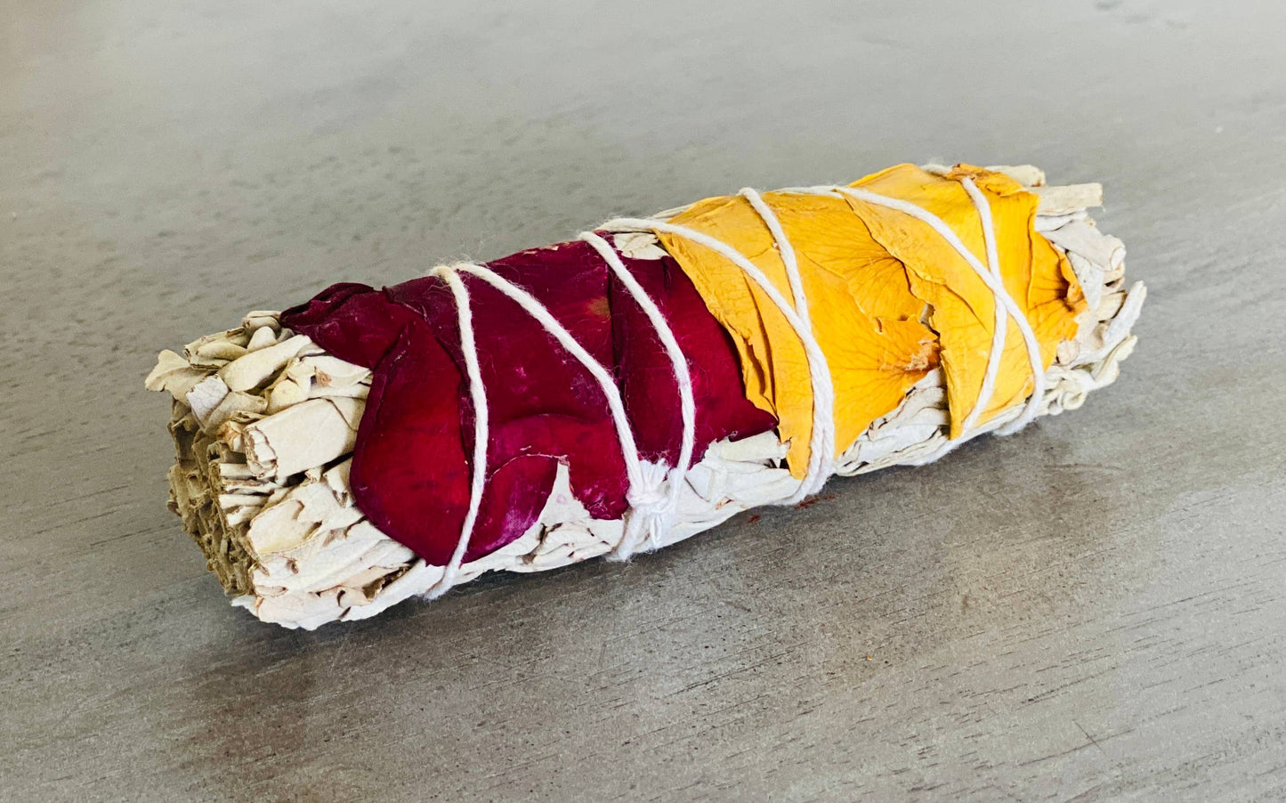 White Sage Smudge Sticks with Dried Rose Petals