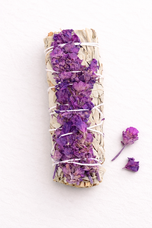 White Sage & Dried Lavender Smudge Stick